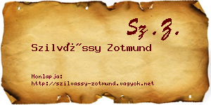 Szilvássy Zotmund névjegykártya